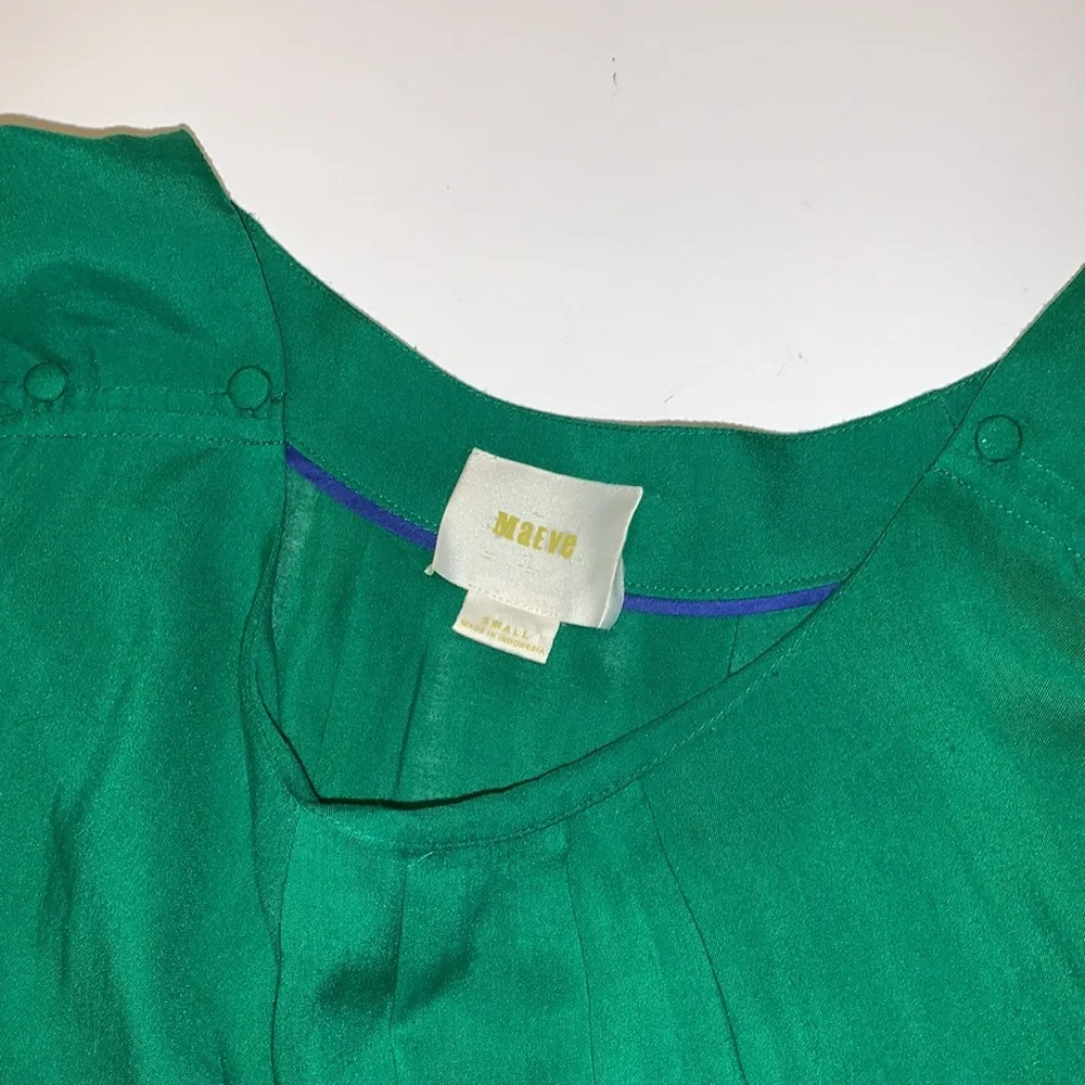 Anthropologie Maeve Green Flowy Blouse - Women’s Size Small - Picture 6 of 8